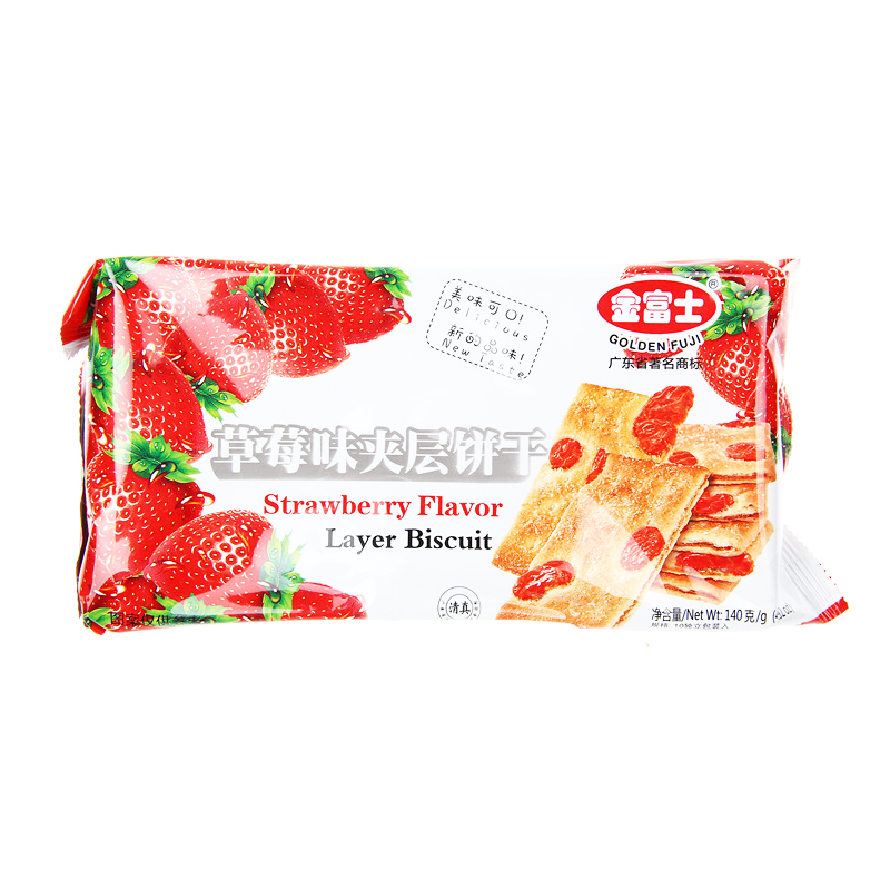 金富士夹层饼草莓味140g
