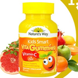 【 Nature’s Way 】儿童维生素C+锌 咀嚼软糖 橙子味 60粒  澳洲直邮（吉2）