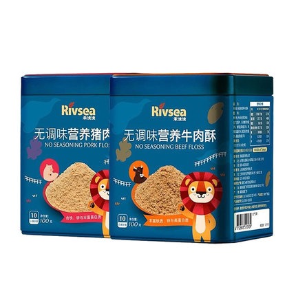 禾泱泱Rivsea 无添加营养牛肉酥营养猪肉酥2罐装