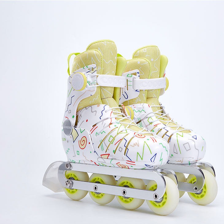 每周秒杀.COOGHI酷骑儿童轮滑鞋初学者溜冰鞋女童专业护具套装小孩旱冰滑轮鞋4-8岁 涂鸦款