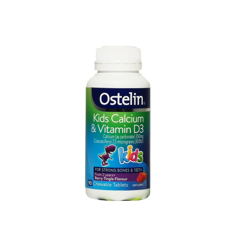 澳洲Ostelin进口儿童钙片+维生素D咀嚼片90粒
