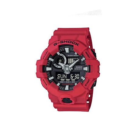 卡西欧（CASIO） G-SHOCK GA-700双显防震时尚运动防水男表石英手表 GA-700-4APR【红色本命年】 发货时间5-8天