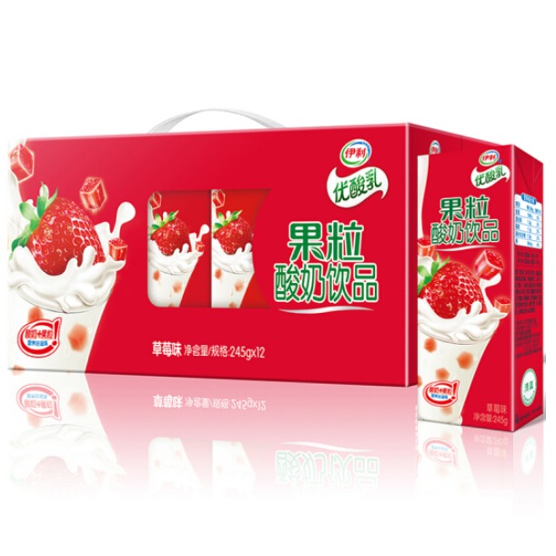 伊利康美包果粒(草莓味)245ml*12