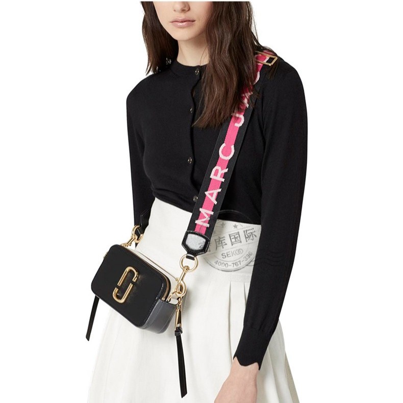 全球购· 【马克雅克布】 marc jacobs 女包mj相机包单肩斜挎 黑色
