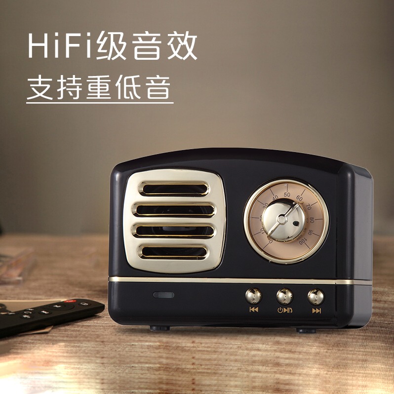 数码专区.HYUNDAI-收音机便携复古怀旧迷你音箱 M11黑（下单前请咨询客服区域库存）