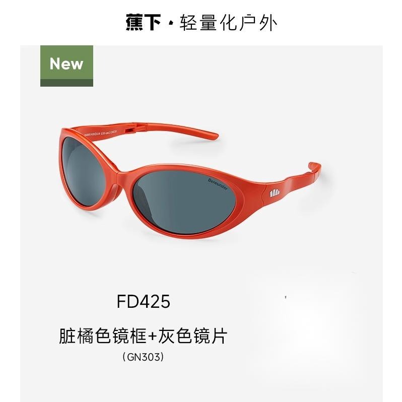 618百货.25SS-蕉下发箍折叠墨镜FD425   GN303+脏橘色镜框+灰色镜片