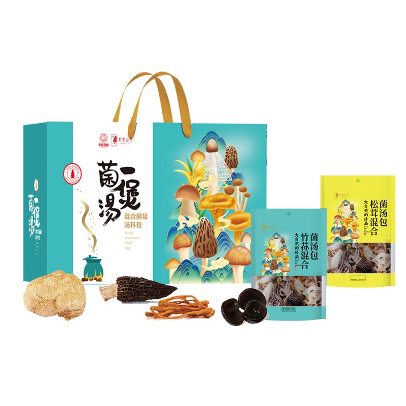 每周秒杀.半亩川半亩良田 一煲菌汤420g 3种菌汤包混合菌菇汤料包干货煲汤料