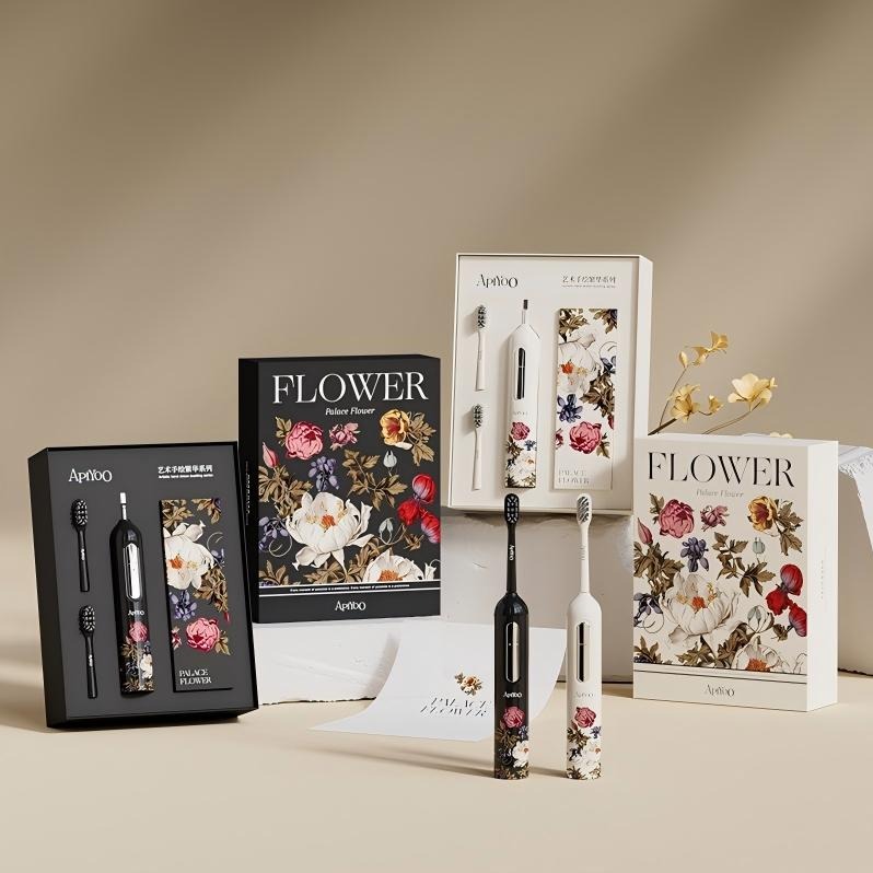 每周秒杀.Apiyoo艾优成人声波电动牙刷(繁花款)T2白色/黑色（下单备注颜色）