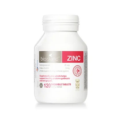 12月内购.澳洲Bioisland 婴幼儿补锌咀嚼片 120片 锌片改善食欲 香港直邮
