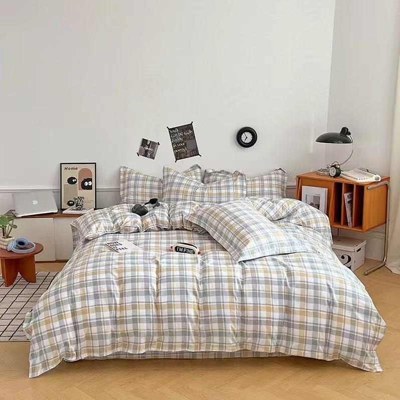 每周秒杀.紫韵“简爱”质朴四件套（白灰）ZY-TJ1771 被套：200*230 cm 床单：230*230 cm 枕套：46*72*2 cm