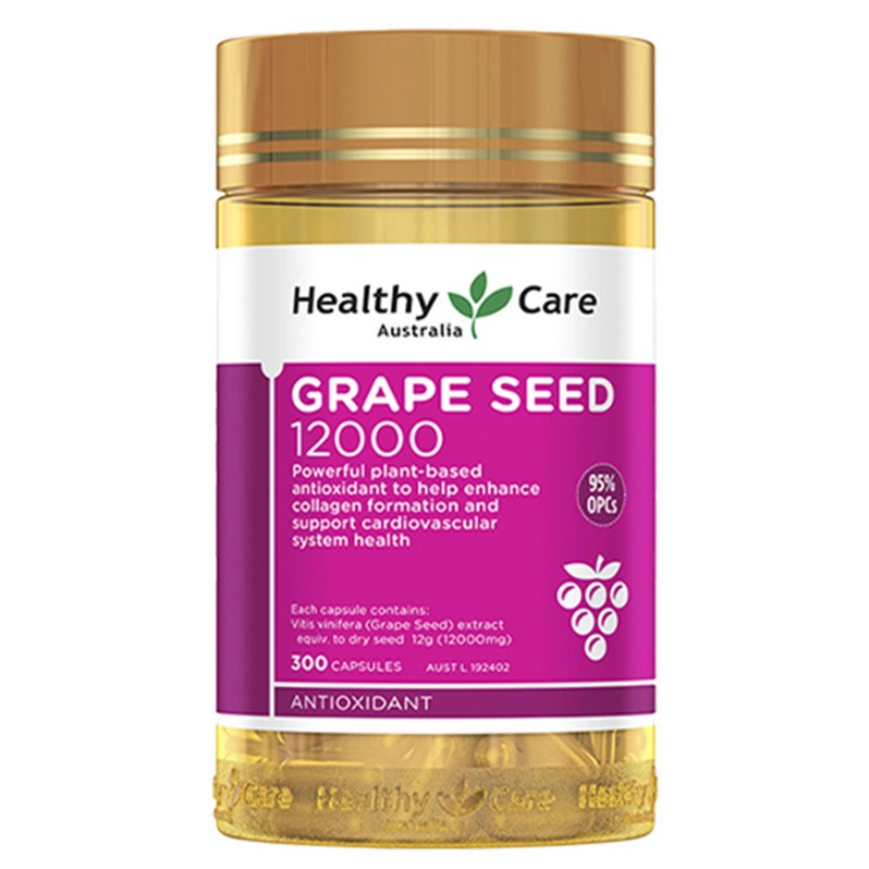 澳洲进口 Healthy Care葡萄籽精华胶囊12000mg 300粒