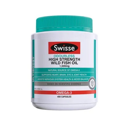 9月内购 澳洲Swisse 无腥味深海鱼油1500mg 400粒 血管畅通健康益智 香港直邮 版本随机