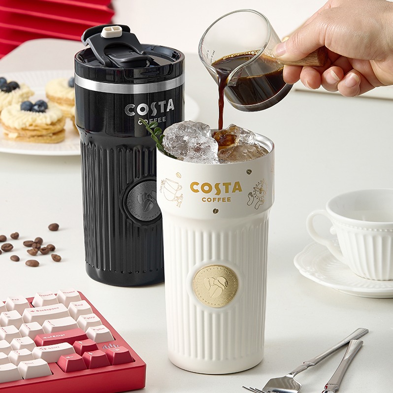 咖世家COSTA乐享双饮咖啡杯620ML一个装（下单备注颜色：红金JTL-2002K-H、亮黑JTL-2002K-L）（含海南、新疆、西藏、内蒙古、甘肃、青海、宁夏）不发货