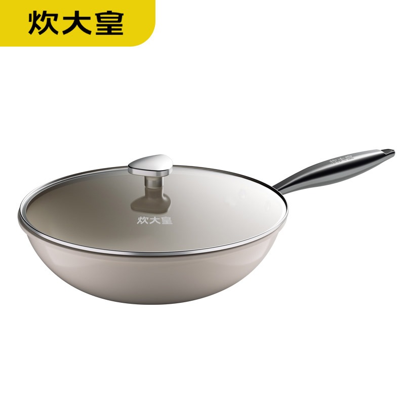 每周秒杀.炊大皇白玉陶瓷炒锅CG32BY  32cm